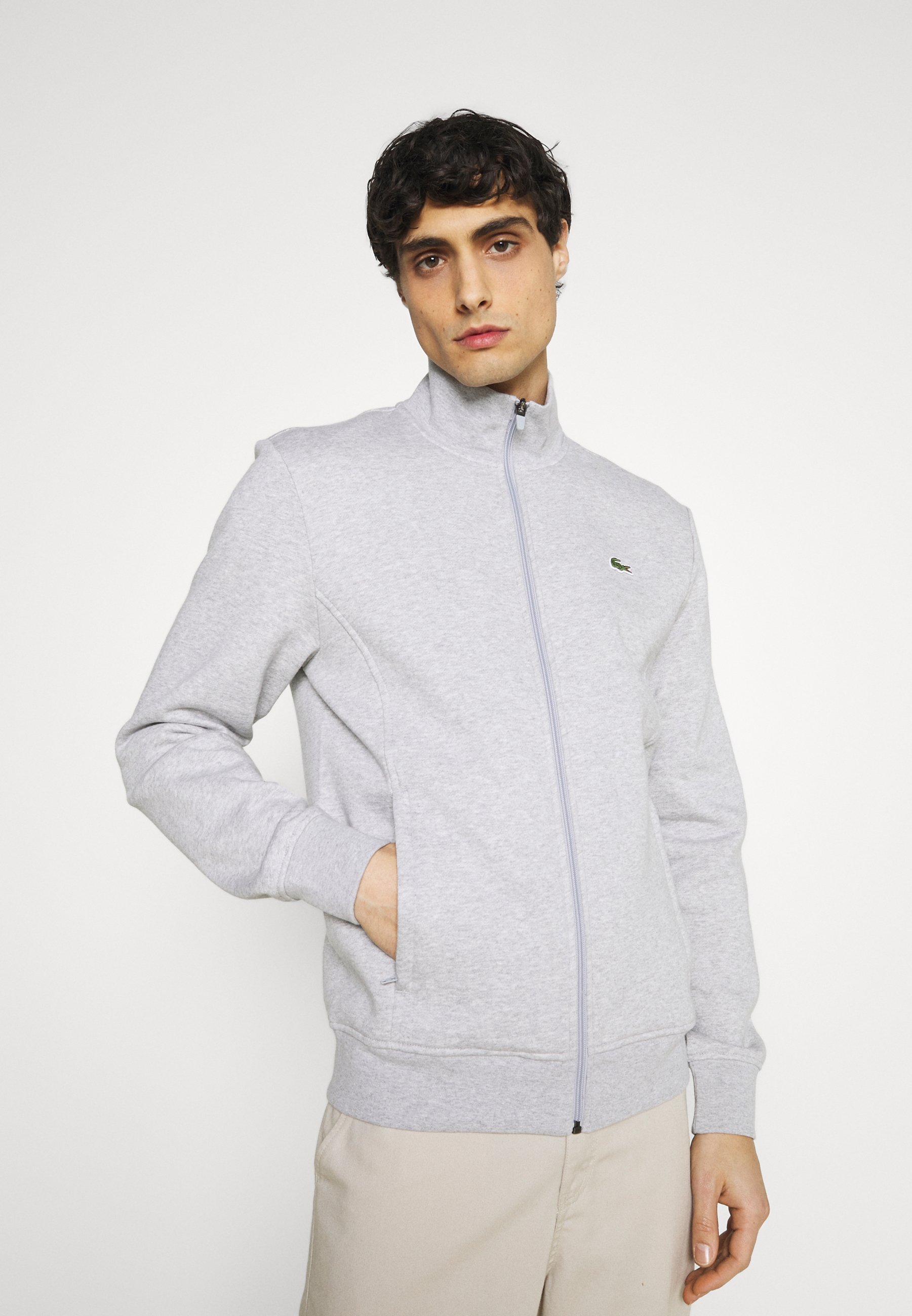 Vêtements Lacoste Sweat à capuche zippé - silver chine