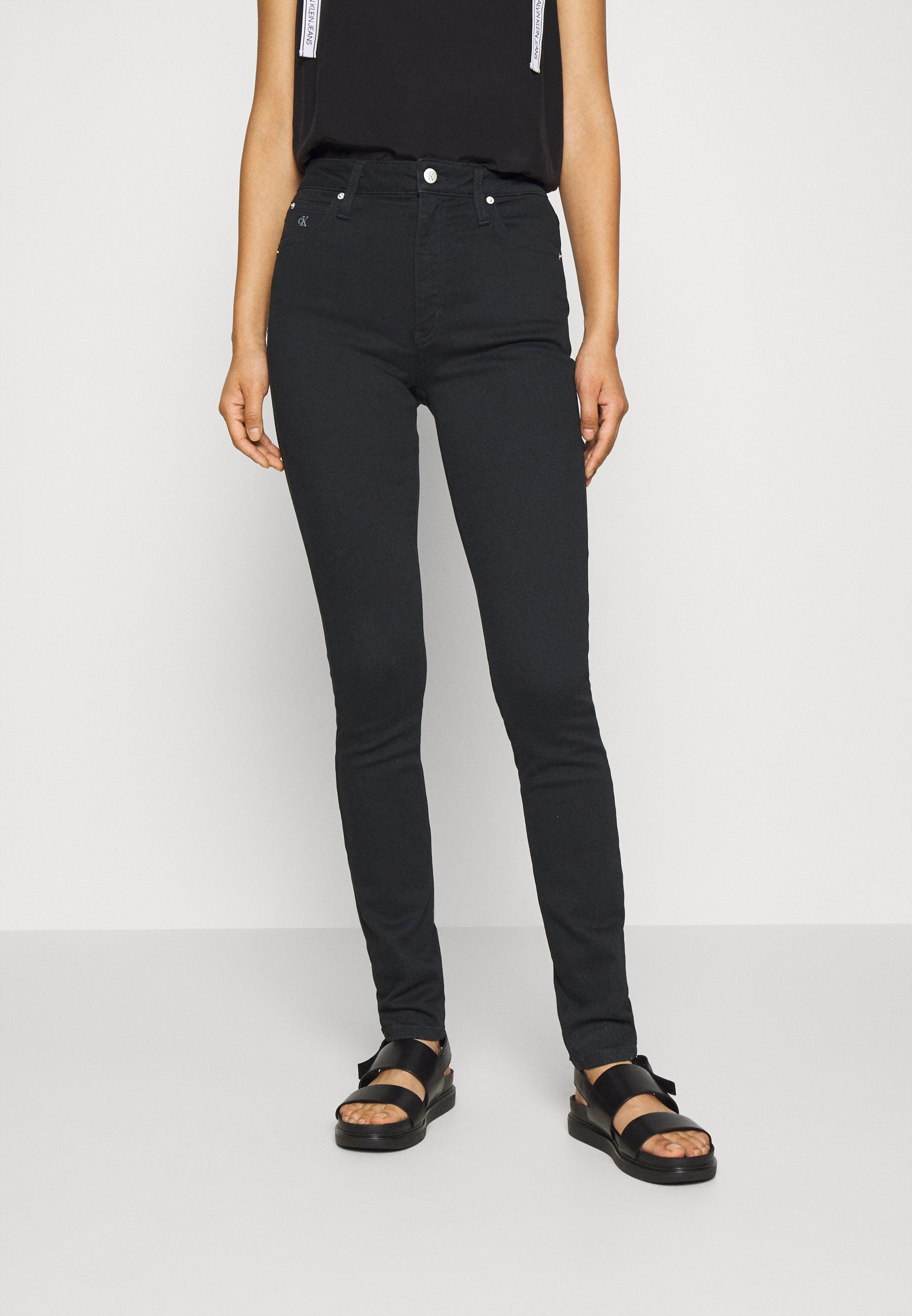 Vêtements Calvin Klein Jeans HIGH RISE SKINNY - Jeans Skinny - black denim