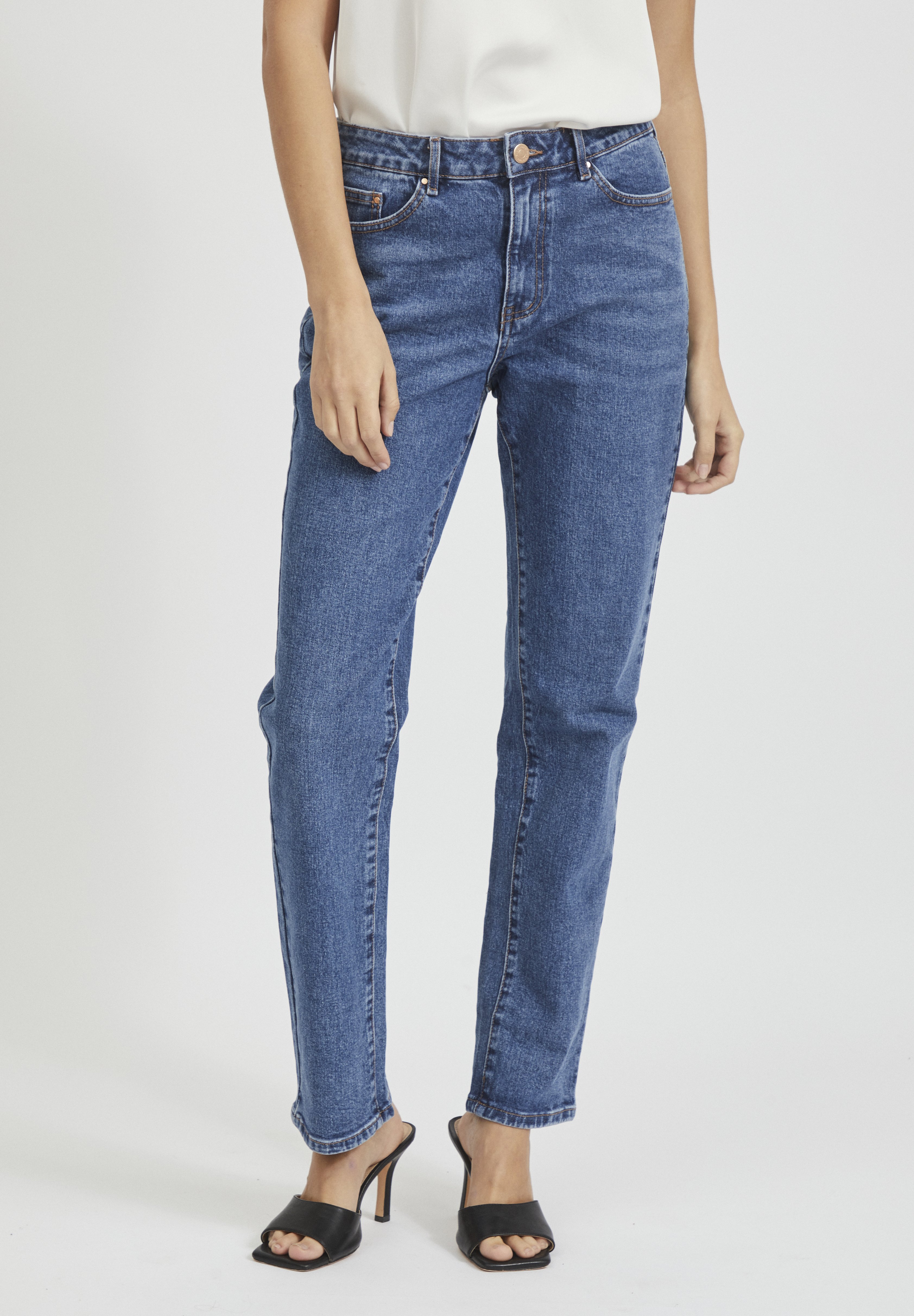 Femme Vila VISTRAY - Jean droit - medium blue denim