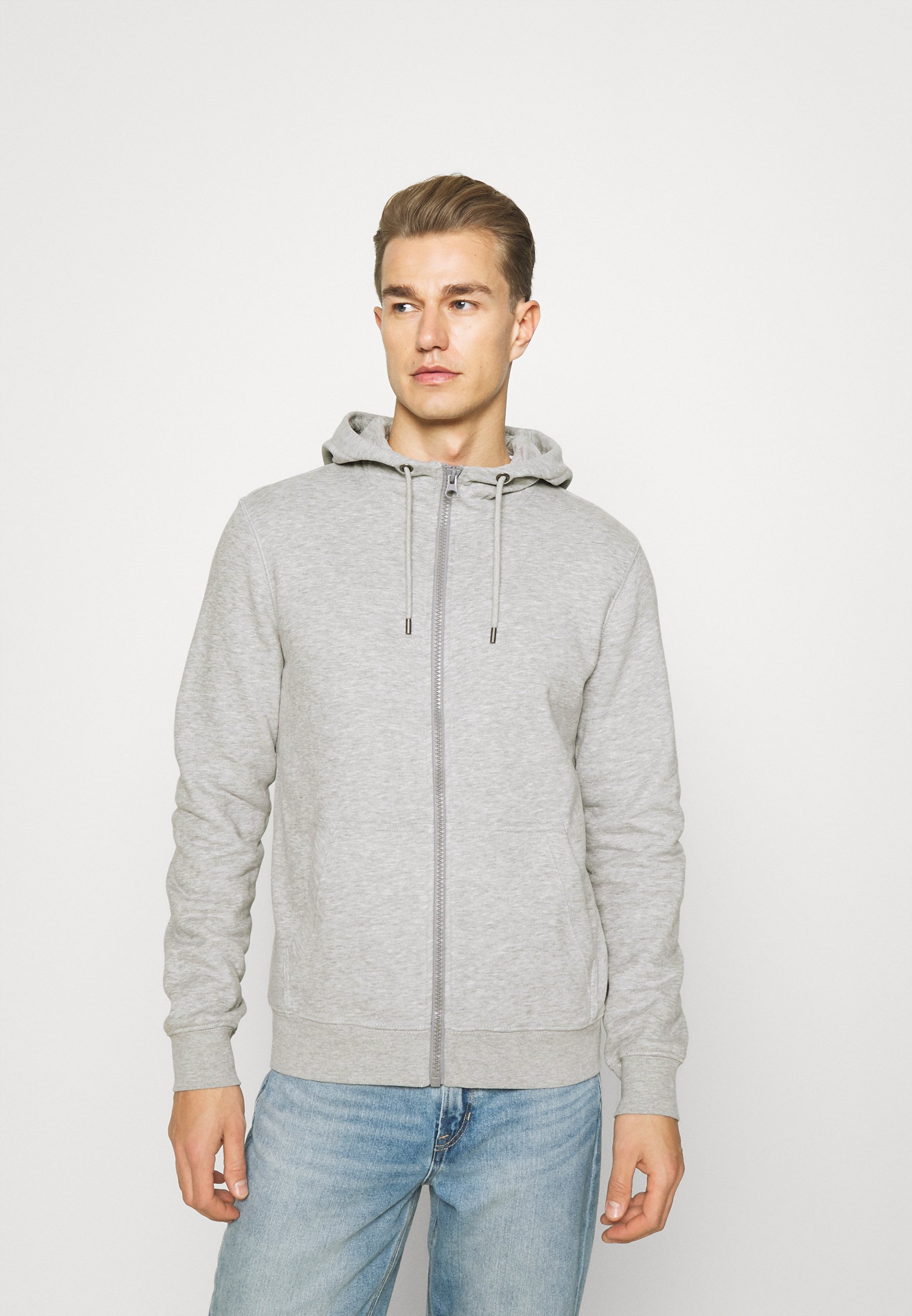 Homme s.Oliver Sweat à capuche zippé - grey melange