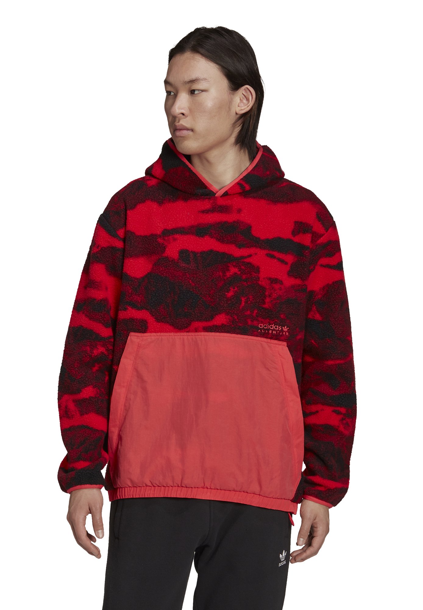 Vêtements adidas Originals PFLEEC ALL OVERSIZE PRINTED ORIGINALS ADVENTURE HOODIE LOOSE - Sweat à capuche - core pink