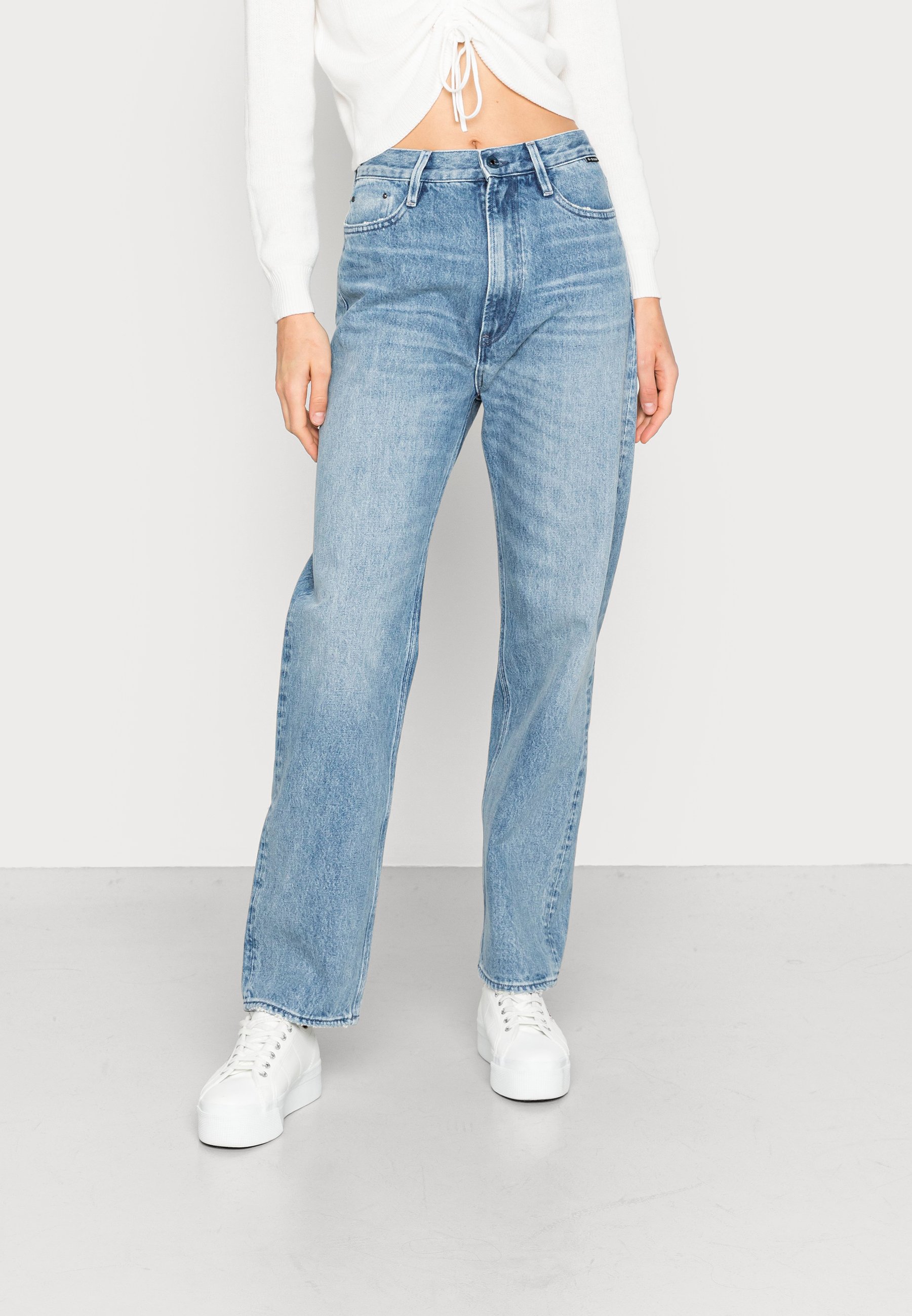 Femme G-Star TYPE 89 REAL BOYFRIEND - Jean droit - sun faded air force blue