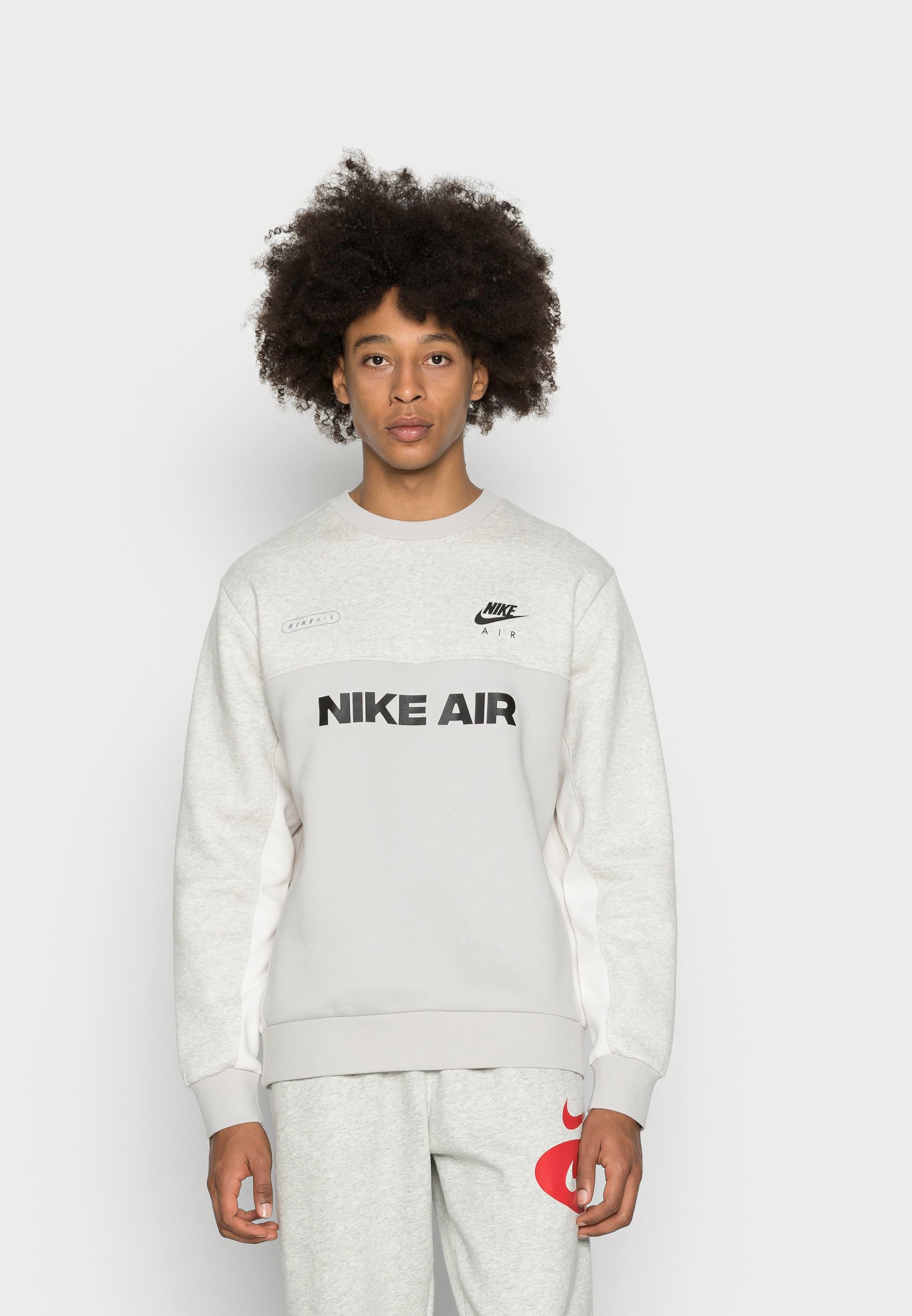 Homme Nike Sportswear AIR CREW - Sweatshirt - iron ore phantom black